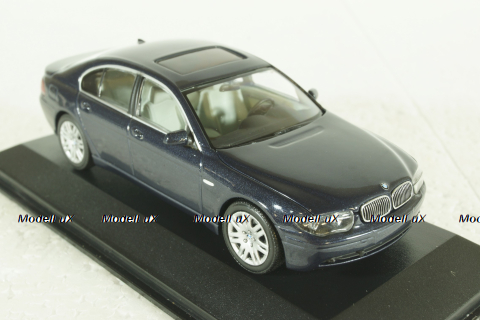 BMW 735 E65 7-Series, 2001, blue, 431020206, Minichamps 1:43