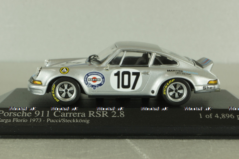 Porsche 911 Carrera RS R 2,8 Targa Florio 1973 Martini, Pucci-Stekkonig, silver, 430736907, Minichamps 1:43
