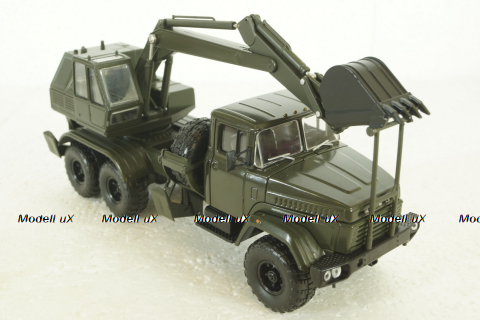 Краз-6322 ЭОВ-4422, Экскаватор хаки, Н748, Наш Автопром 1:43