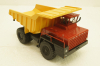 Белаз-540А карьерный самосвал, красный/желтый, Н002, Наш Автопром 1:43