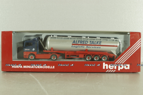 MAN TG-A XL with semi-trailer tank "Alfred Talke", blue/grey, 146623, Herpa 1:87