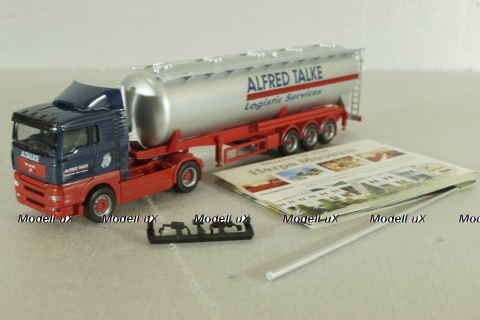 MAN TG-A XL with semi-trailer tank "Alfred Talke", blue/grey, 146623, Herpa 1:87