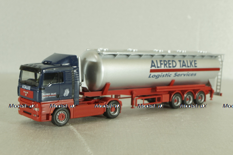 MAN TG-A XL with semi-trailer tank "Alfred Talke", blue/grey, 146623, Herpa 1:87