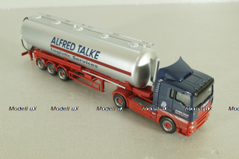MAN TG-A XL with semi-trailer tank "Alfred Talke", blue/grey, 146623, Herpa 1:87