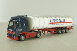 Volvo FH 12 Globetrotter XL with semi-trailer tank "Alfred Talke", blue/white, 144288, Herpa 1:87
