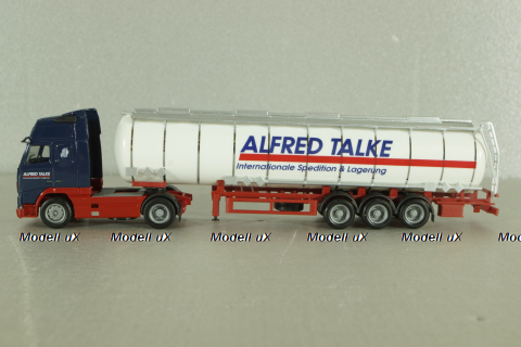 Volvo FH 12 Globetrotter XL with semi-trailer tank "Alfred Talke", blue/white, 144288, Herpa 1:87