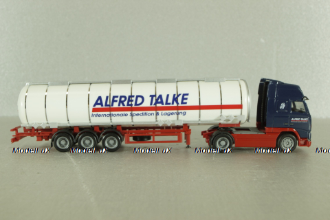 Volvo FH 12 Globetrotter XL with semi-trailer tank "Alfred Talke", blue/white, 144288, Herpa 1:87
