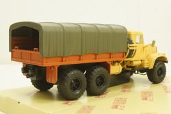 Краз-255Б борт с тентом, 1969 бежевый/красный, Н289, Наш Автопром 1:43