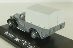 Mercedes 170V (W136) pickup truck with awning "Deutsche Bundesbahn" 1951, grey, 02264, Schuco 1:43
