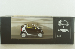 Smart fortwo cabrio black with body panel Fresh-Up (white), 0012497V001C51Q00, Minichamps 1:43