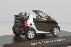 Smart fortwo cabrio black with body panel Fresh-Up (white), 0012497V001C51Q00, Minichamps 1:43