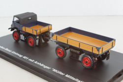 Mercedes-Benz Unimog 401 with trailer "Muller Mitteltal" black, 03114, Schuco 1:43
