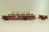 Mercedes-Benz O 6600 bus with trailer "Stuttgarter Sehloss Kurier" 1951 , red/cream, B66042533, Schuco 1:43