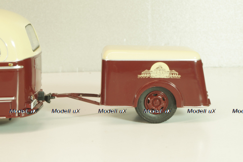 Mercedes-Benz O 6600 bus with trailer "Stuttgarter Sehloss Kurier" 1951 , red/cream, B66042533, Schuco 1:43