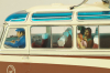 Setra S6 bus Marti 1955, with 4 figuren, brown/cream, 02824, Schuco 1:43