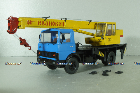 КС-3577 Ивановец, автокран на шасси Маз-5337, синий/желтый,  собран из кита, AVD models 1:43