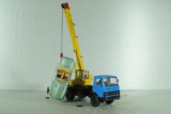 КС-3577 Ивановец, автокран на шасси Маз-5337, синий/желтый,  собран из кита, AVD models 1:43