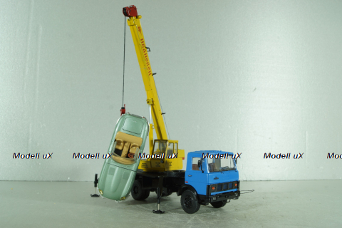 КС-3577 Ивановец, автокран на шасси Маз-5337, синий/желтый,  собран из кита, AVD models 1:43