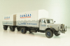 Bussing 8000 truck with trailer "Danzas" 1950 #2, grey, 06253, Schuco 1:43