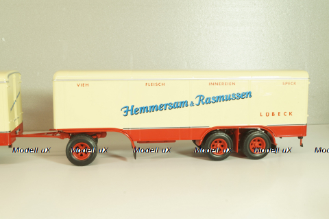 Krupp Titan with trailer "Hemmersam & Rasmussen" Lubeck, cream/red,  Minichamps 1:43