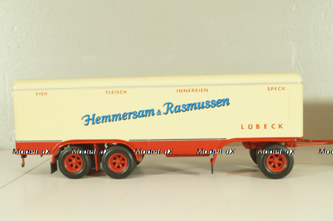 Krupp Titan with trailer "Hemmersam & Rasmussen" Lubeck, cream/red,  Minichamps 1:43