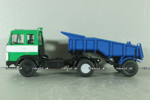 Маз-5432 с п/прицепом самосвалом Маз-5232В зелений/синій,Deagostini + АвтоИстория 1:43