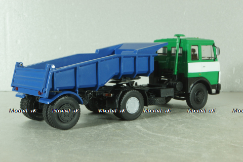 Маз-5432 с п/прицепом самосвалом Маз-5232В зелений/синій,Deagostini + АвтоИстория 1:43