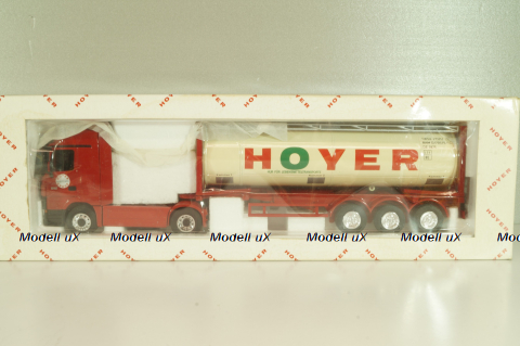 Mercedes-Benz Actros 1846 tractor with semi trailer tankwechsel system "Hoyer", red/white, 564/02, NZG 1:43