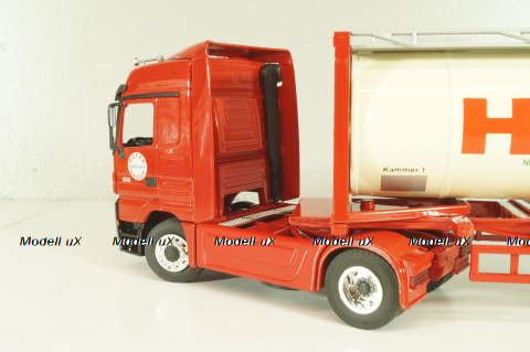 Mercedes-Benz Actros 1846 tractor with semi trailer tankwechsel system "Hoyer", red/white, 564/02, NZG 1:43