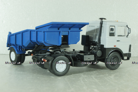 Маз-5432 с п/прицепом самосвалом Маз-5232В сірий/синій, АвтоИстория 1:43