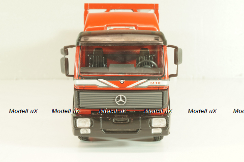 Mercedes-Benz 1748 S  tractor with semi trailer tankwechsel system, red/silver, 317/2, NZG 1:43