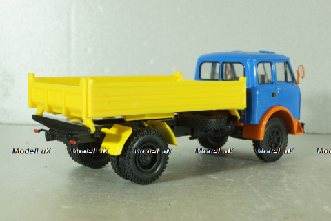 Маз-5111 грузовик с самосвальным кузовом с 3-х стр. разгрузкой 1977, синий/желтый, Н978, Наш Автопром 1:43