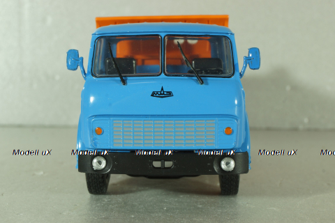 Маз-5549 грузовик с самосвальным кузовом 1983, синий/оранжевый, Наш Автопром 1:43