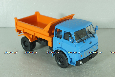 Маз-5549 грузовик с самосвальным кузовом 1983, синий/оранжевый, Наш Автопром 1:43