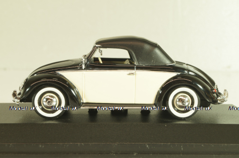 Volkswagen Hebmuller Cabriolet 1950, black/beige, built on VW Beetle (Typ 14), 052140, Minichamps 1:43