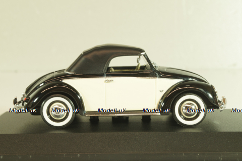 Volkswagen Hebmuller Cabriolet 1950, black/beige, built on VW Beetle (Typ 14), 052140, Minichamps 1:43