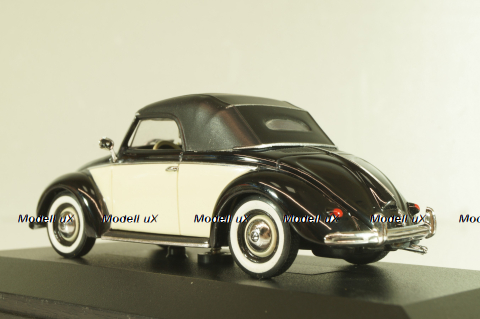 Volkswagen Hebmuller Cabriolet 1950, black/beige, built on VW Beetle (Typ 14), 052140, Minichamps 1:43
