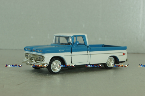 Chevrolet Apache pickup truck 1961, white/blue, 64501, Road Champs 1:43