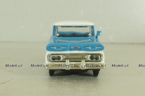 Chevrolet Apache pickup truck 1961, white/blue, 64501, Road Champs 1:43