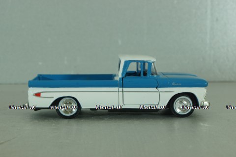 Chevrolet Apache pickup truck 1961, white/blue, 64501, Road Champs 1:43
