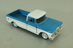 Chevrolet Apache pickup truck 1961, white/blue, 64501, Road Champs 1:43