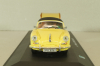 Porsche 356B Cabriolet with camping trailer and figuren, yellow, Cararama 1:43