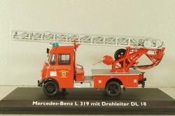 Mercedes L 319 "Feuerwehr" mit Drehleiter DL 18 1958, 02807, Schuco 1:43