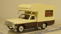 Газ-24 "Скалдиа-Волга" кемпер, бело/коричневый, Алник43 1:43