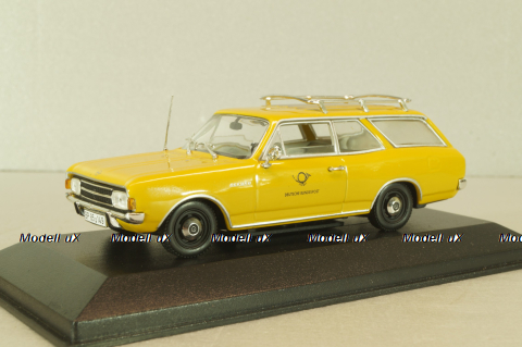 Opel Rekord  (B) Caravan "Deutsche Bundespost" 1965, yellow, Minichamps 1:43