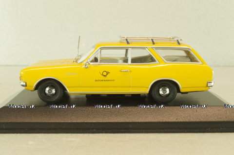 Opel Rekord  (B) Caravan "Deutsche Bundespost" 1965, yellow, Minichamps 1:43