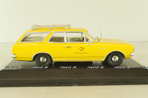 Opel Rekord  (B) Caravan "Deutsche Bundespost" 1965, yellow, Minichamps 1:43