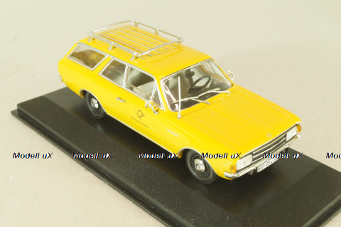Opel Rekord  (B) Caravan "Deutsche Bundespost" 1965, yellow, Minichamps 1:43