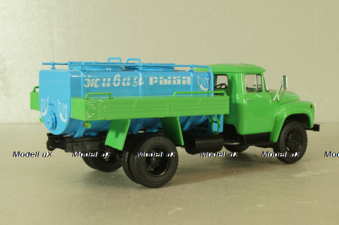 АЦЖР-130 Живая рыба, на шасси Зил-130, зеленый, Легендарные грузовики СССР №108, Modimio 1:43