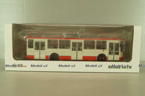 Skoda 14TR троллейбус 1980, белый/красный, Автоистория 1:43